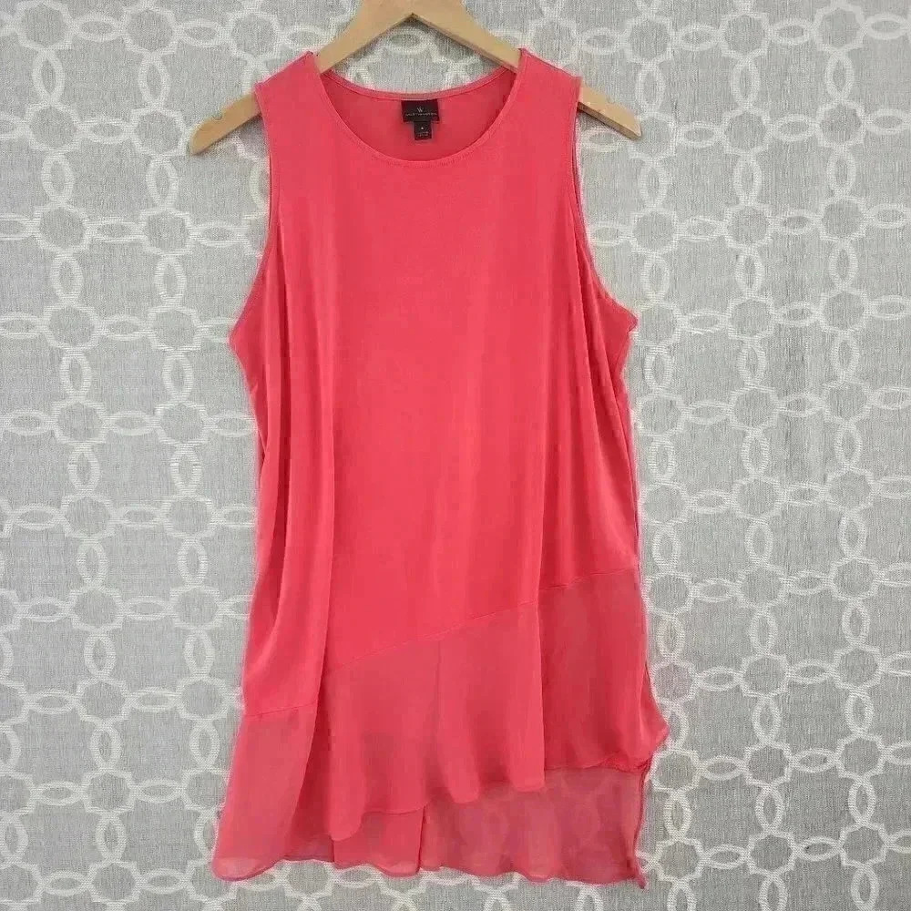W Worthington Red Sleeveless Women's Blouse L